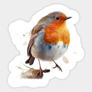 Robin Bird Watercolor Sticker